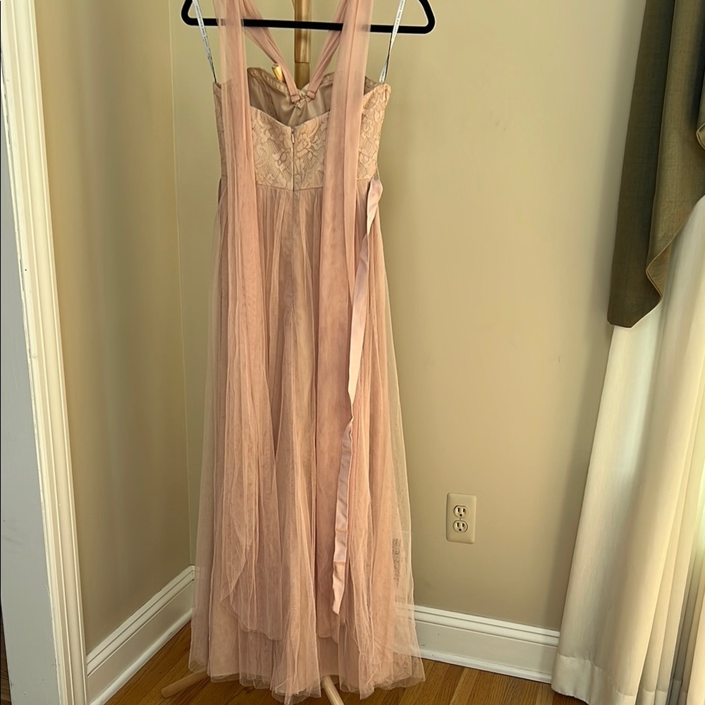 BHLDN Jenny Yoo Juliette Gown Pink Aline 6 way convertible Bridesmaid Dress 0 - Picture 7 of 9
